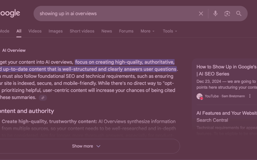 How to Show Up in Google’s AI Overviews